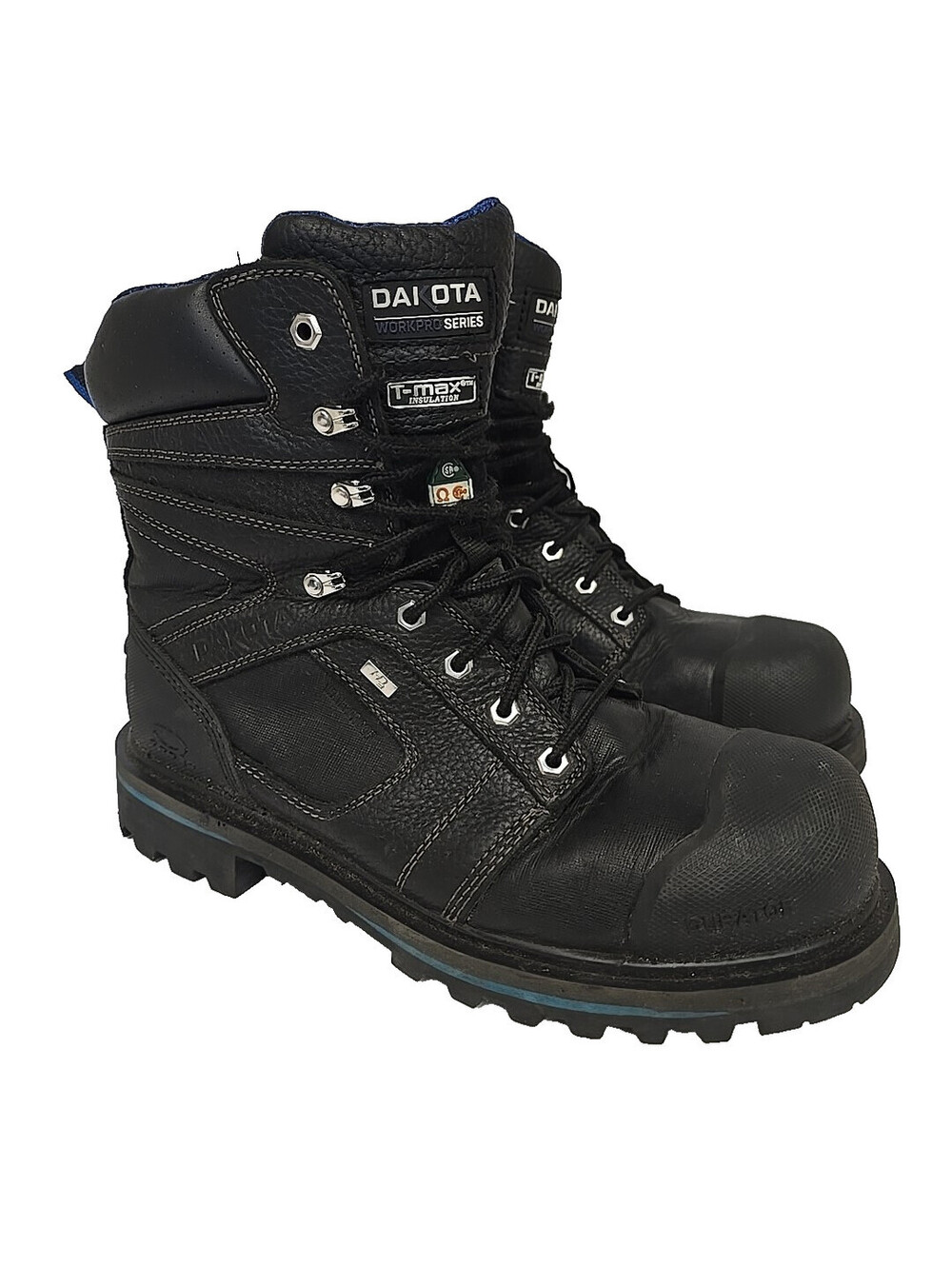 DAKOTA Men's 8" 557 STCP HD3 Vibram Work Boots Black Size 11M